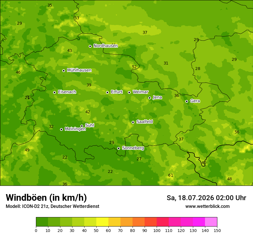 Maximale Windböen