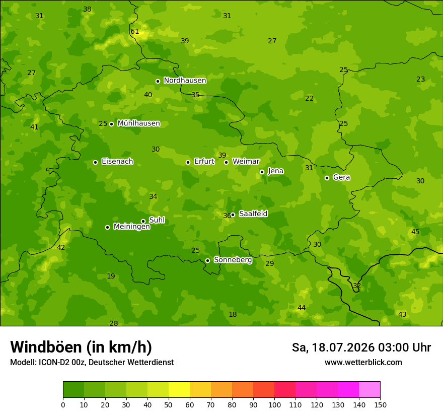 Maximale Windböen