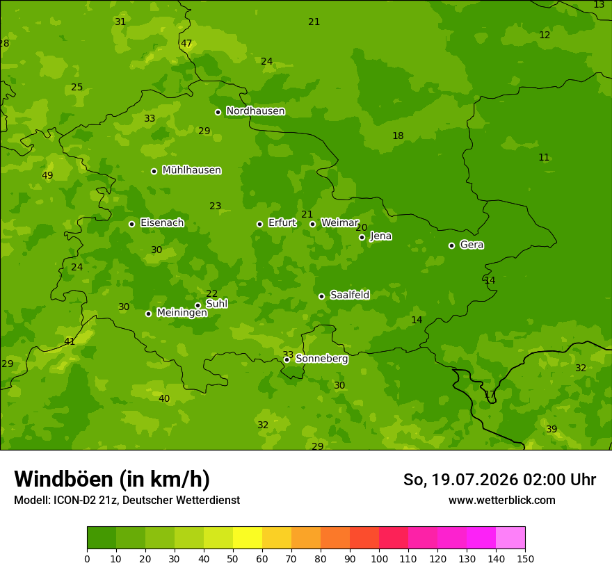 Maximale Windböen