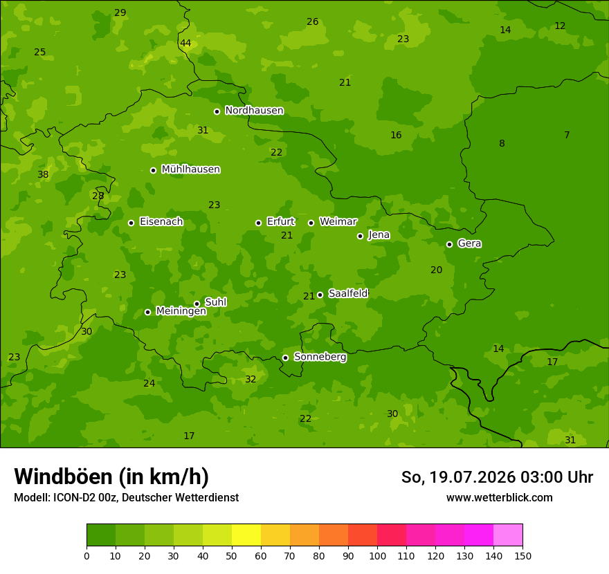 Maximale Windböen