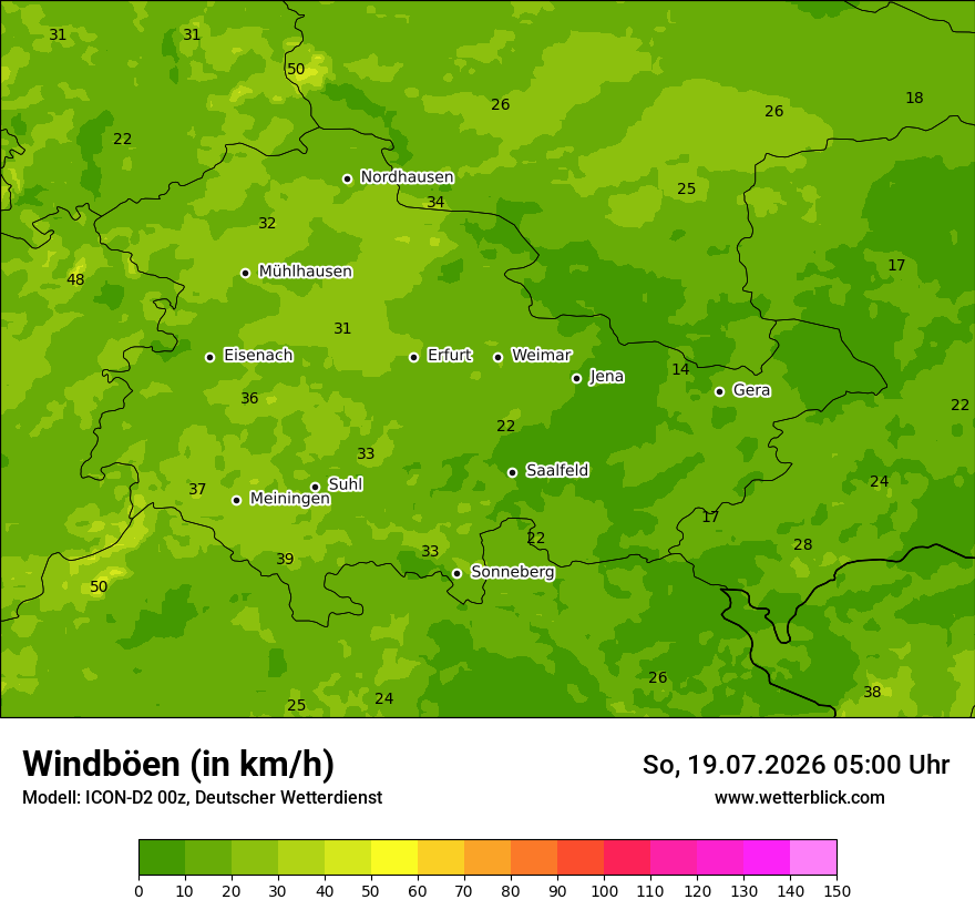 Maximale Windböen