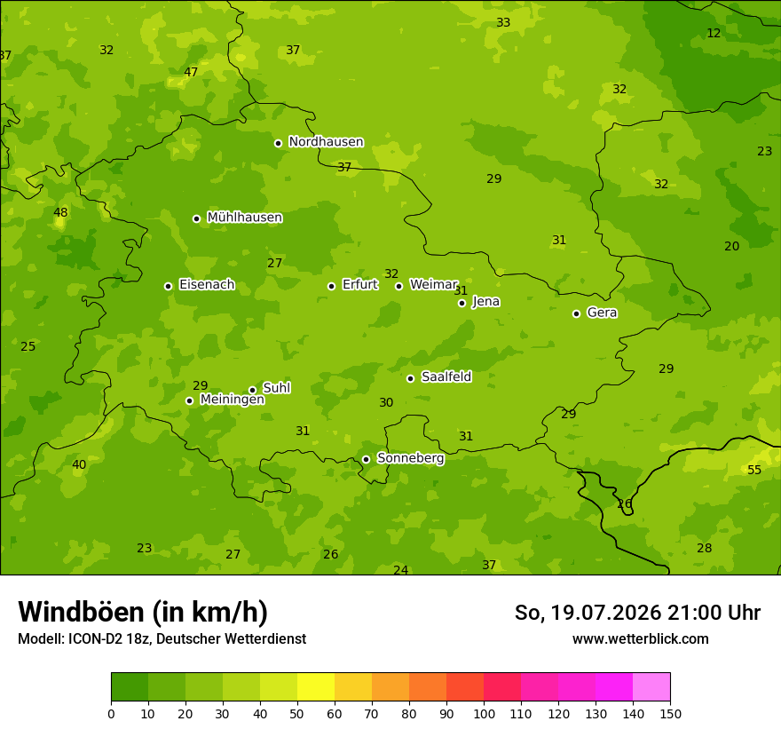 Maximale Windböen