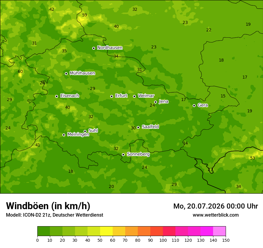 Maximale Windböen