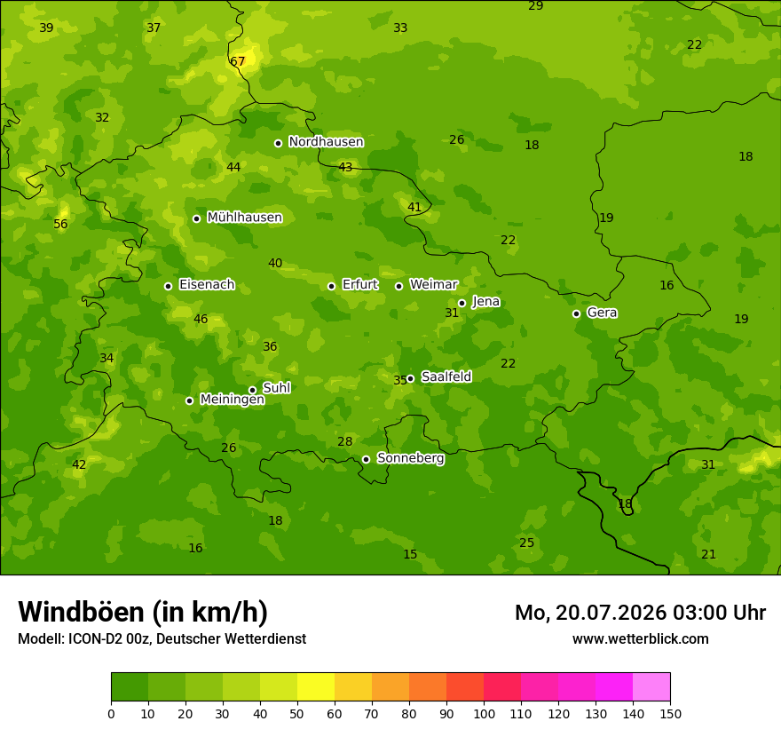 Maximale Windböen