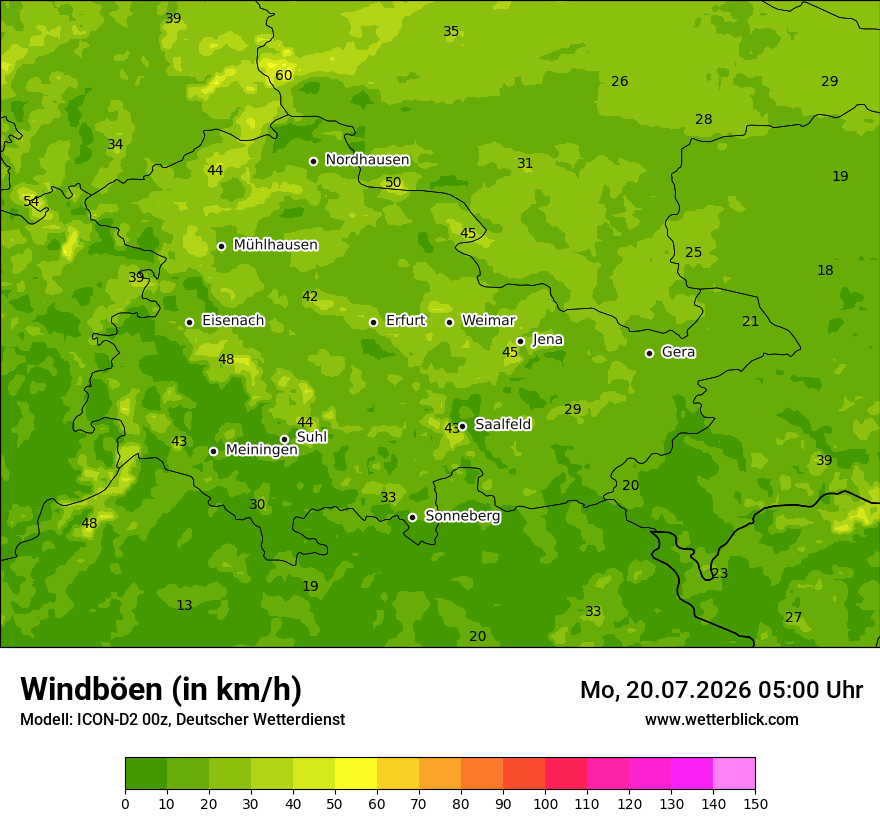 Maximale Windböen
