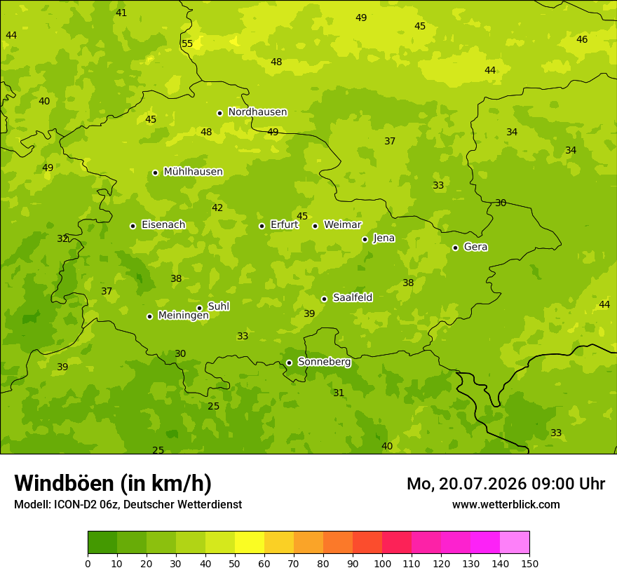 Maximale Windböen