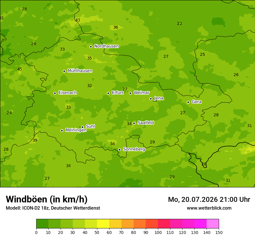 Maximale Windböen