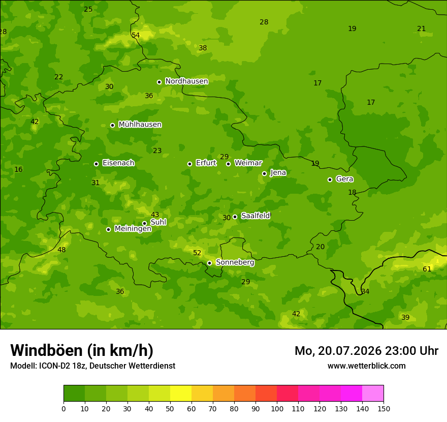 Maximale Windböen