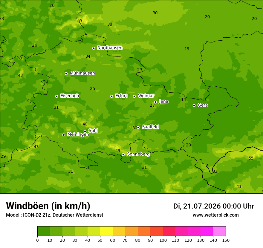 Maximale Windböen