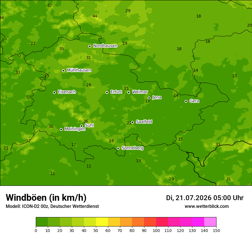 Maximale Windböen
