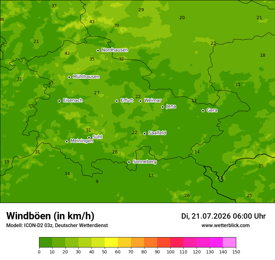 Maximale Windböen