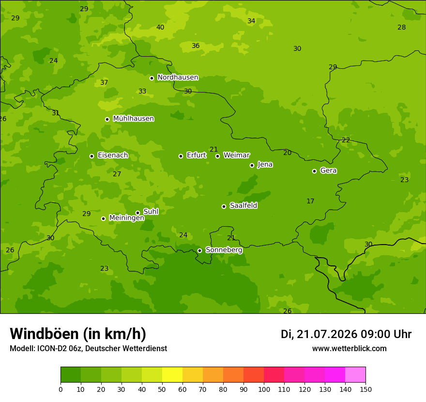 Maximale Windböen