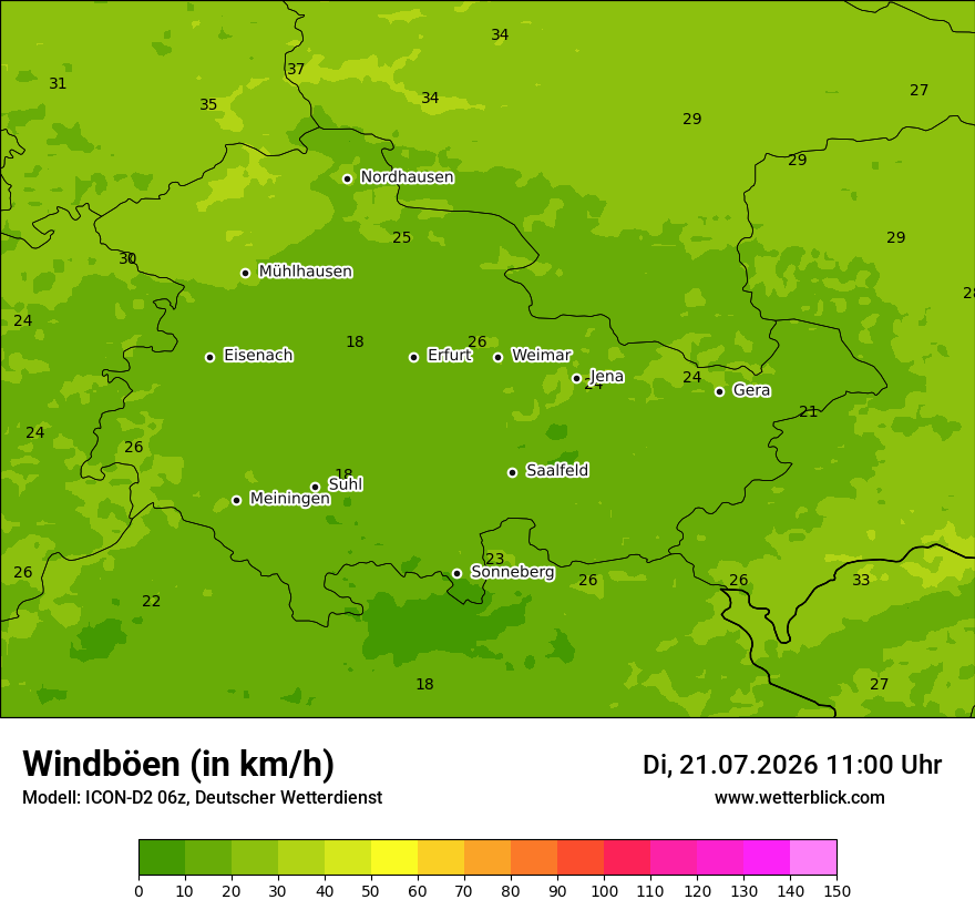 Maximale Windböen
