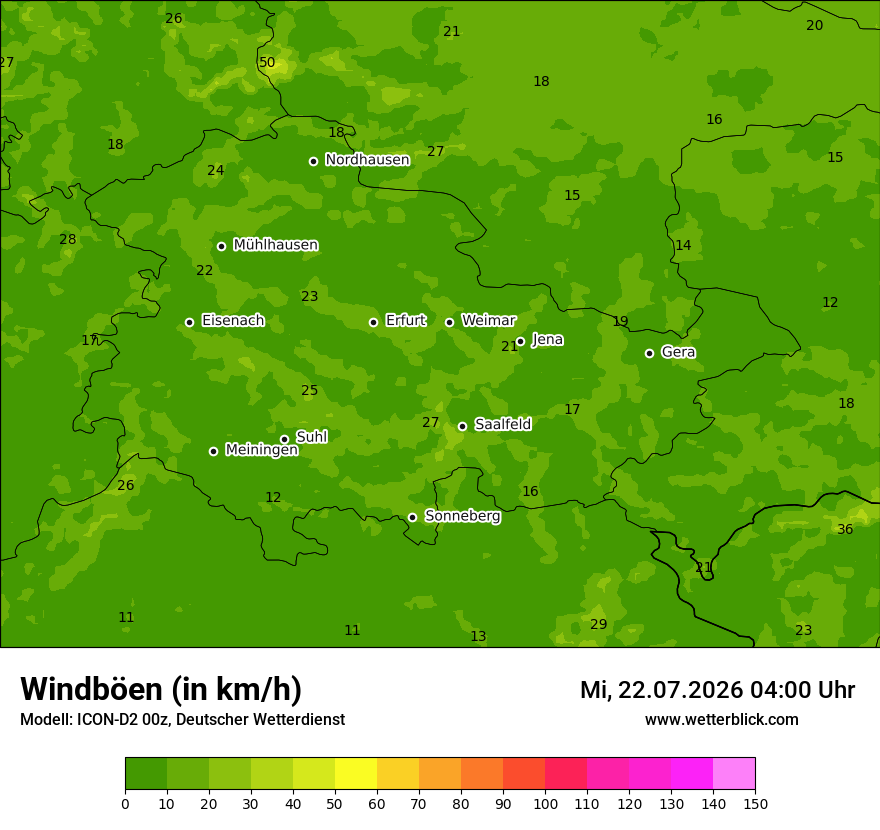 Maximale Windböen