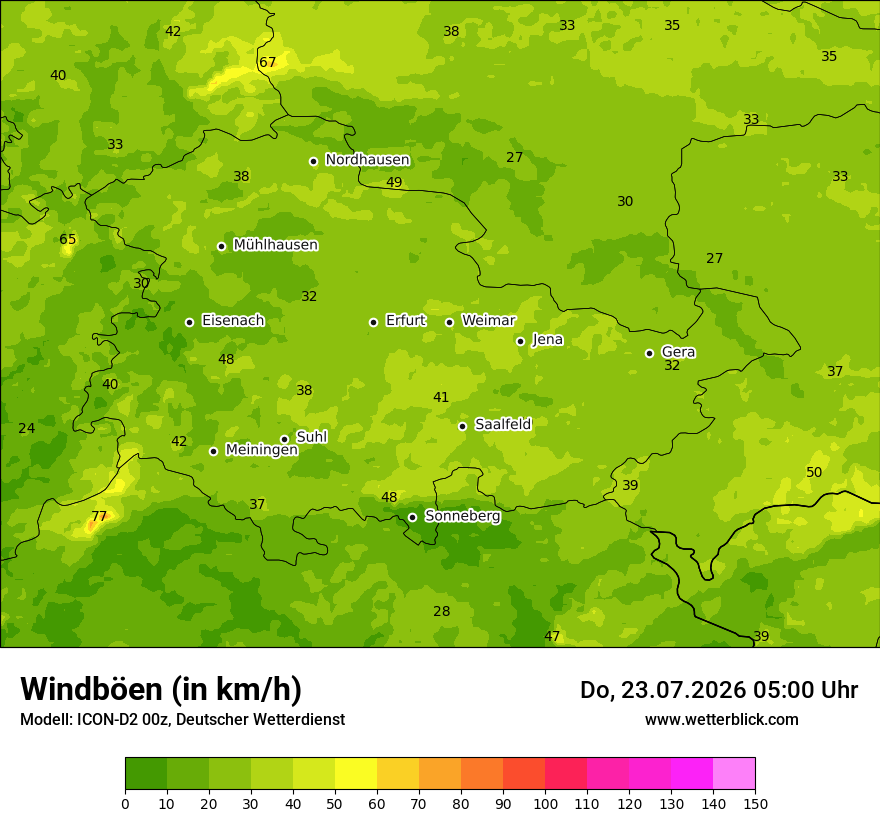 Maximale Windböen