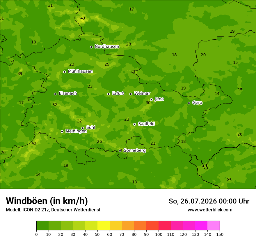 Maximale Windböen