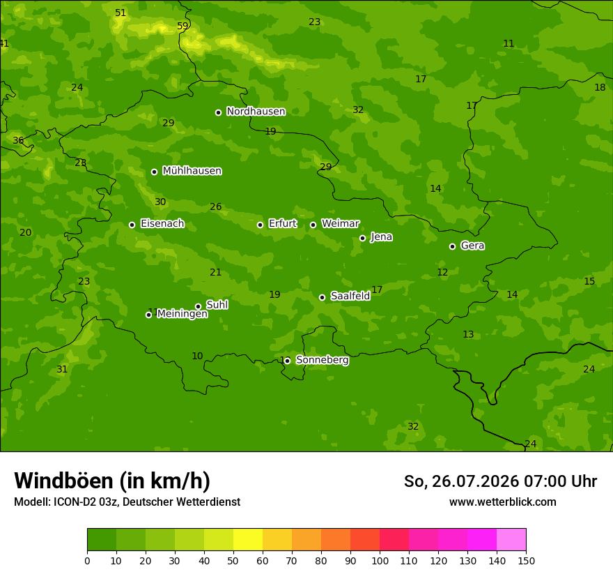Maximale Windböen