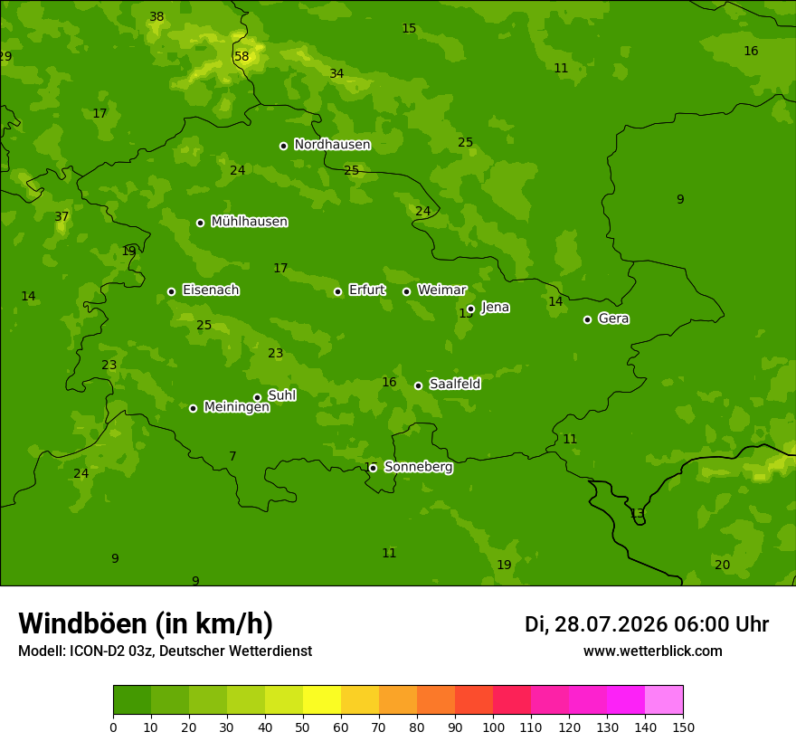 Maximale Windböen