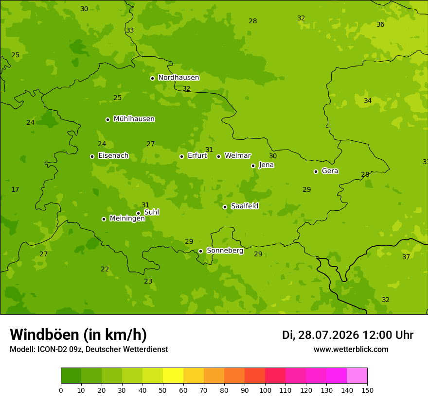 Maximale Windböen