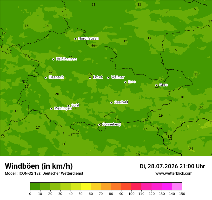 Maximale Windböen