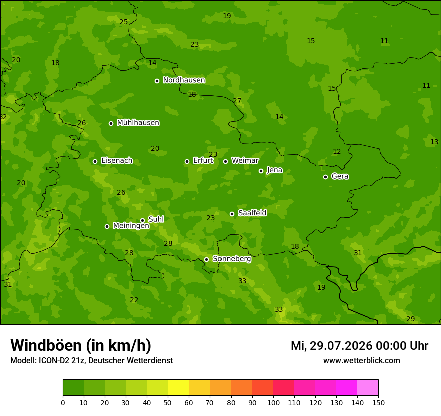 Maximale Windböen