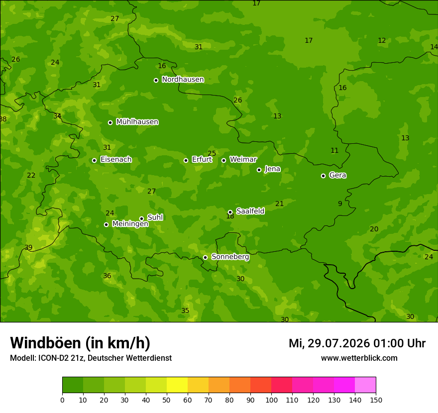 Maximale Windböen