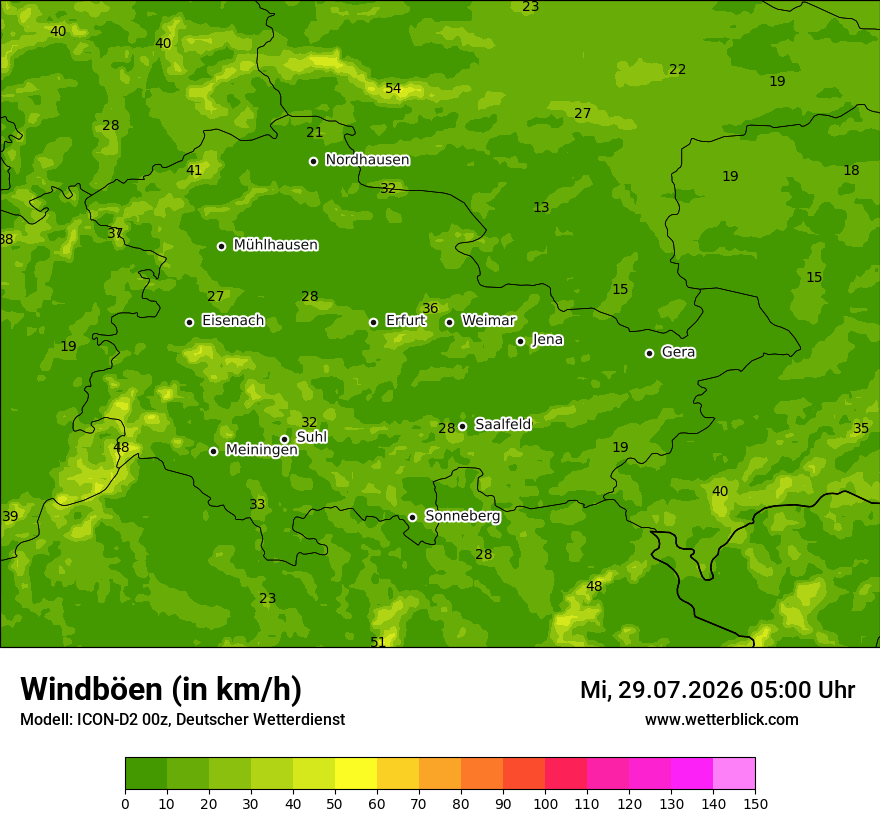 Maximale Windböen