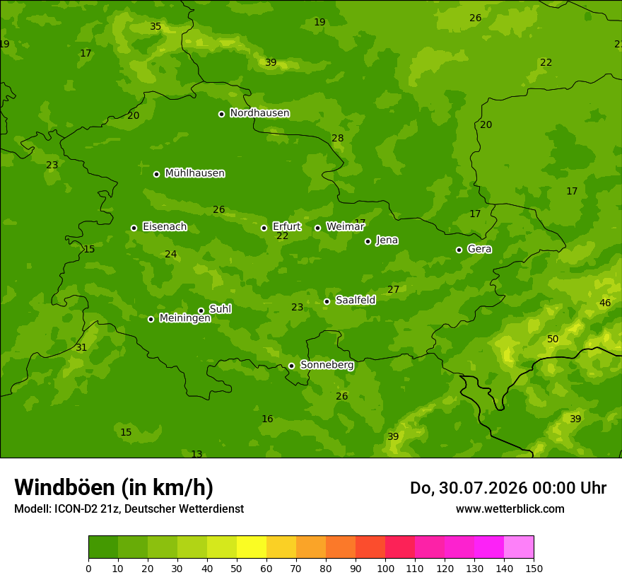 Maximale Windböen