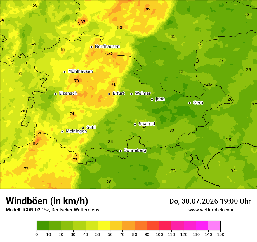 Maximale Windböen