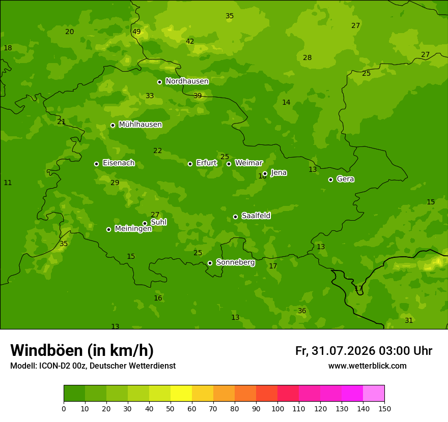 Maximale Windböen