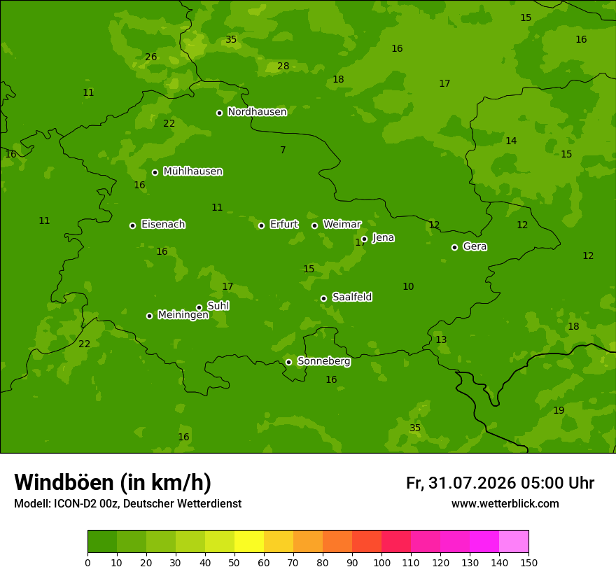 Maximale Windböen