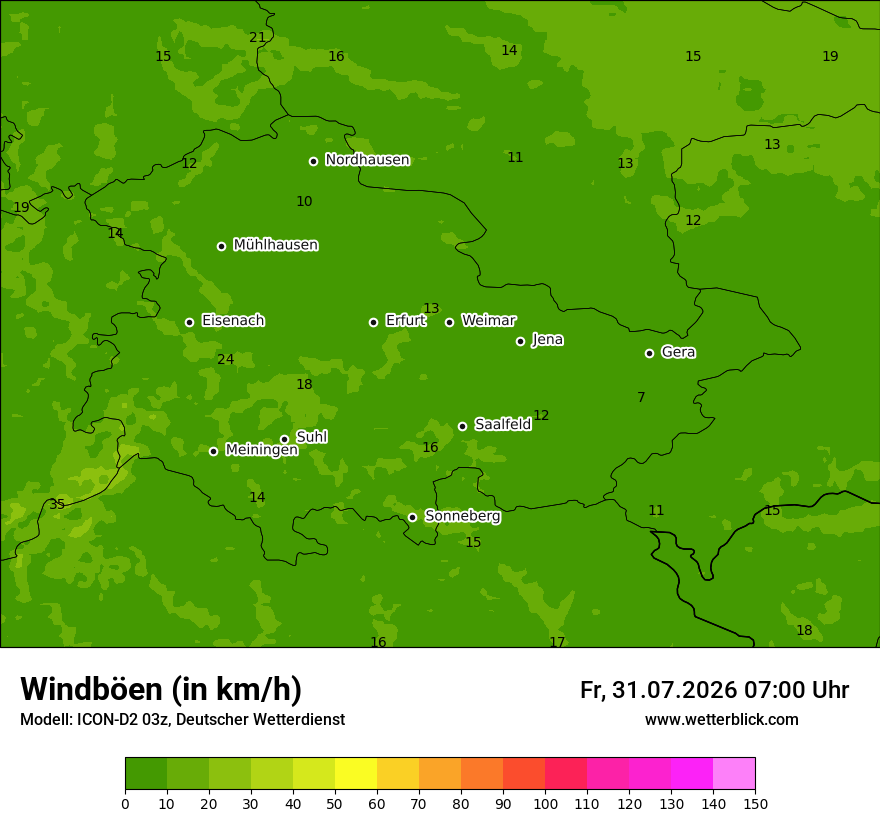 Maximale Windböen
