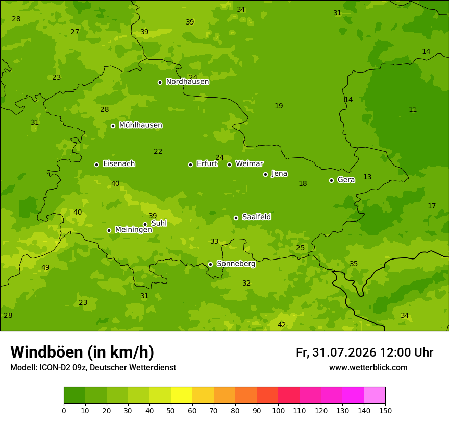 Maximale Windböen