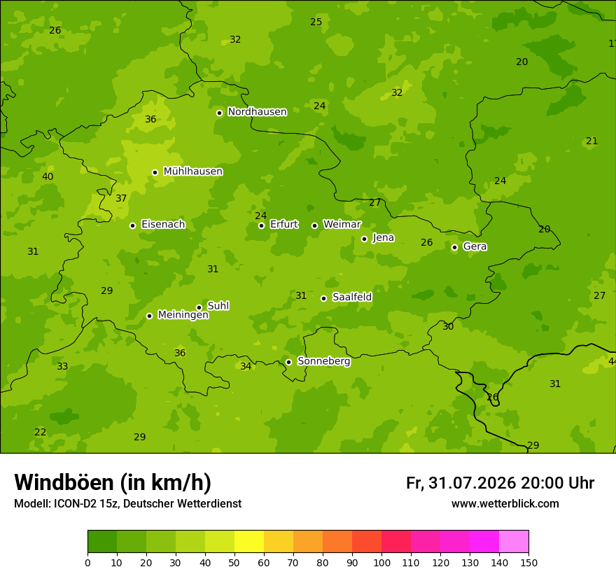 Maximale Windböen