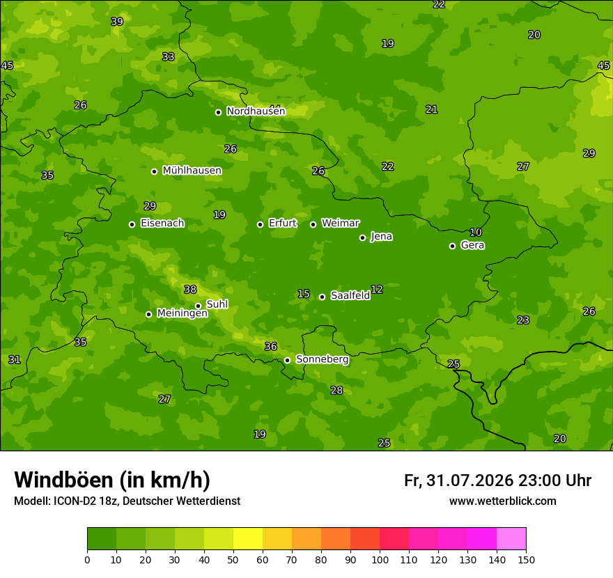 Maximale Windböen