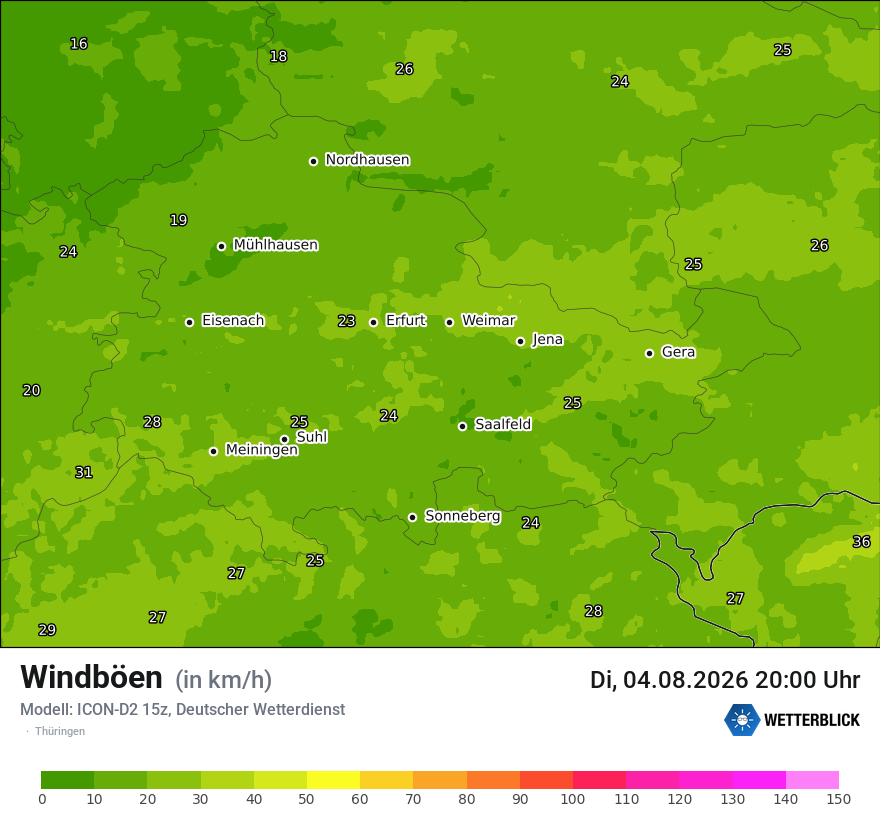 Maximale Windböen