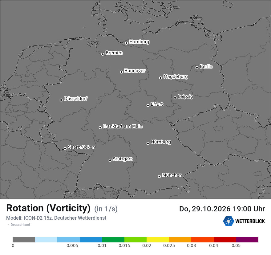 Modellkarte ICON-D2 – vorticity – deutschland