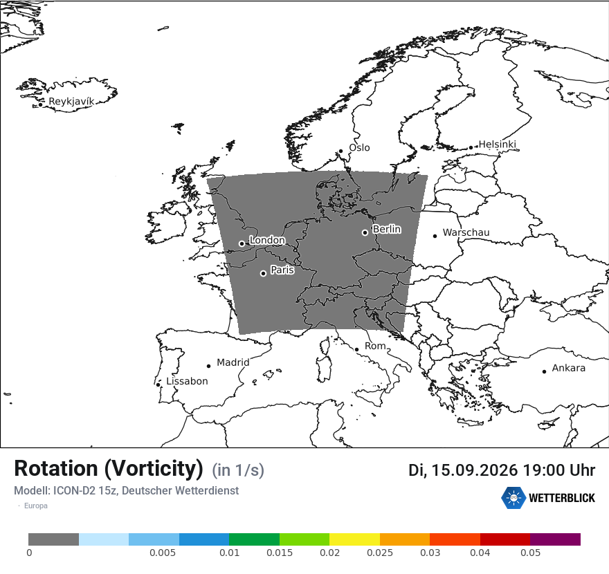 Modellkarte ICON-D2 – vorticity – europa