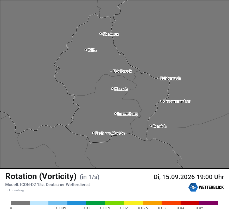 Modellkarte ICON-D2 – vorticity – luxemburg