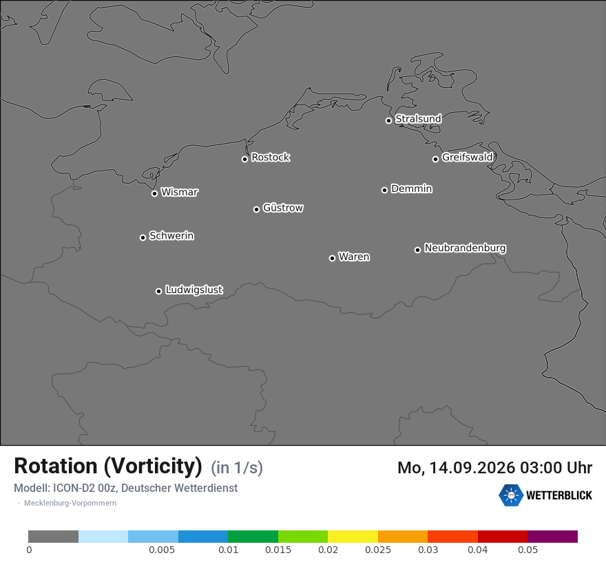Modellkarte ICON-D2 – vorticity – mv