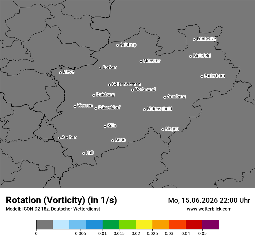 Modellkarte ICON-D2 – vorticity – nrw