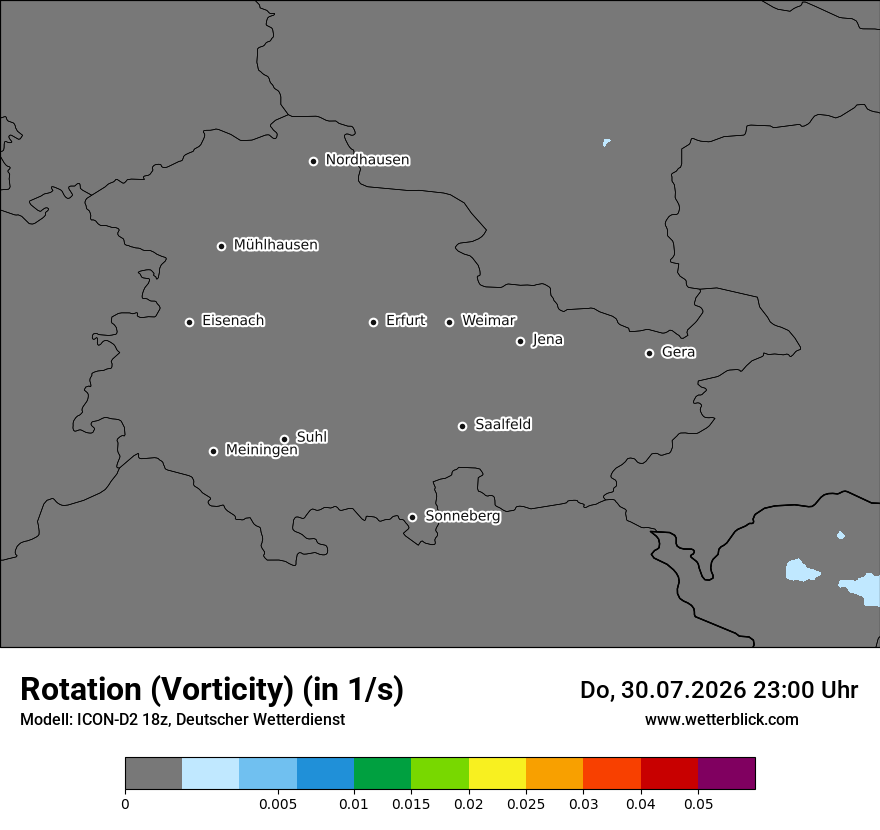 Modellkarte ICON-D2 – vorticity – th
