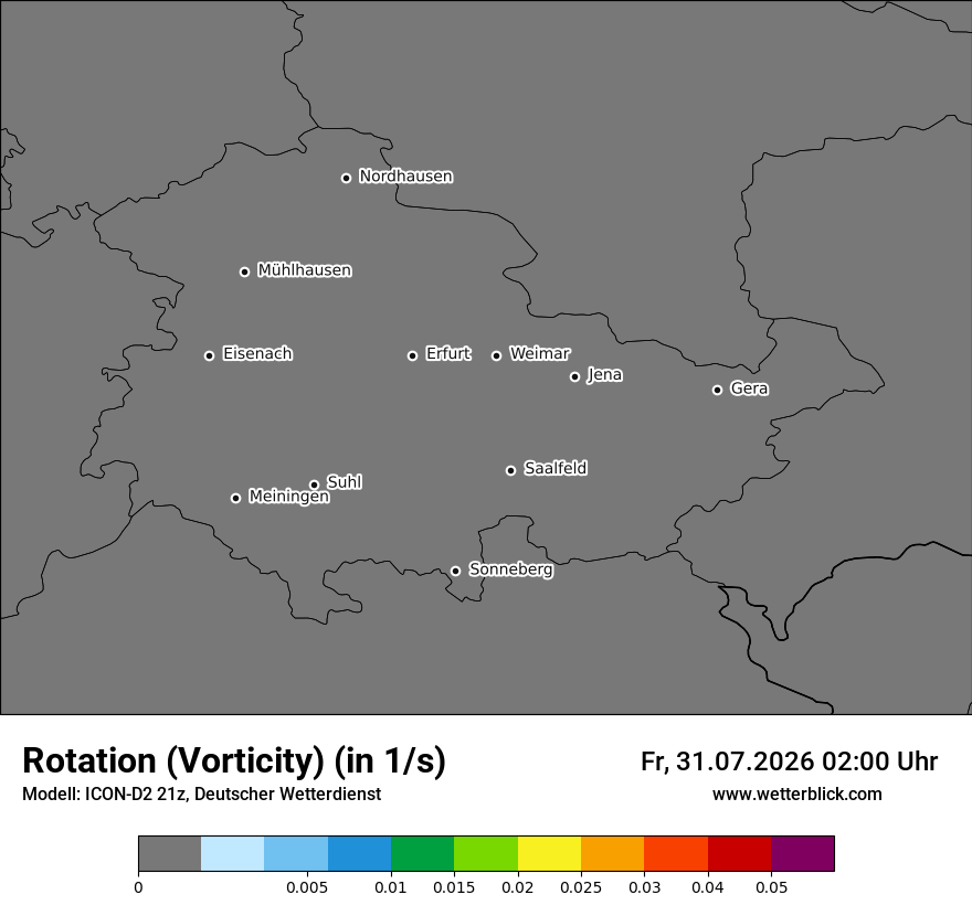 Modellkarte ICON-D2 – vorticity – th