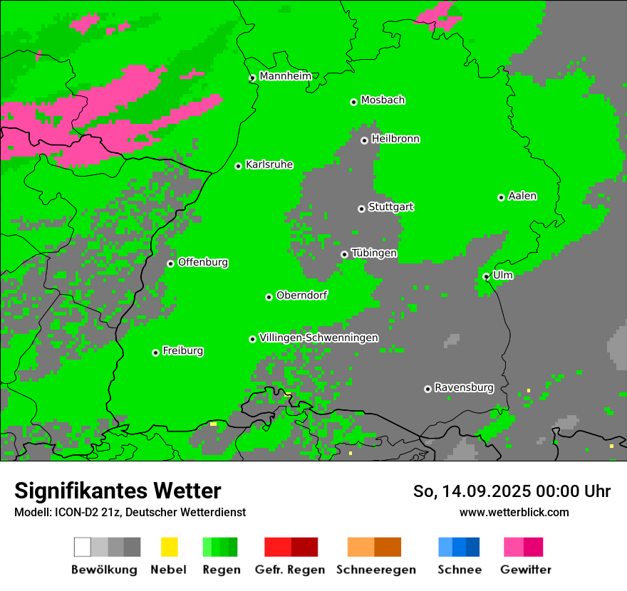 Modellkarten Signifikantes Wetter