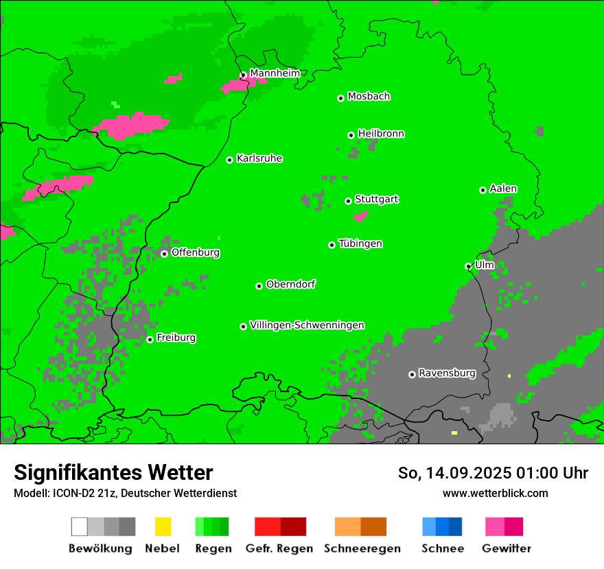 Modellkarten Signifikantes Wetter