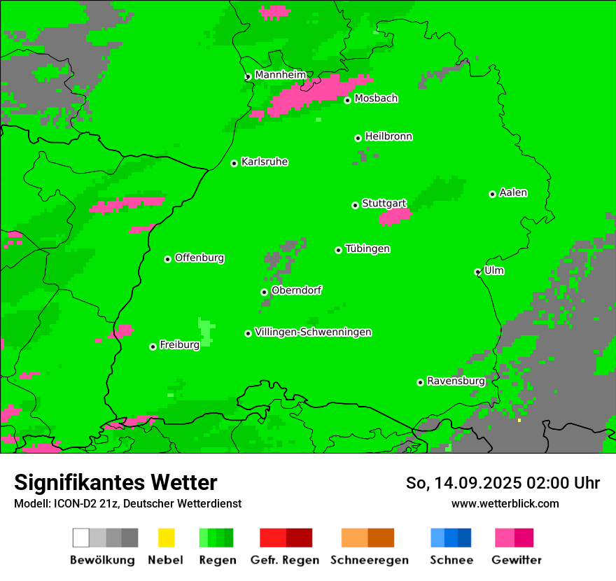 Modellkarten Signifikantes Wetter