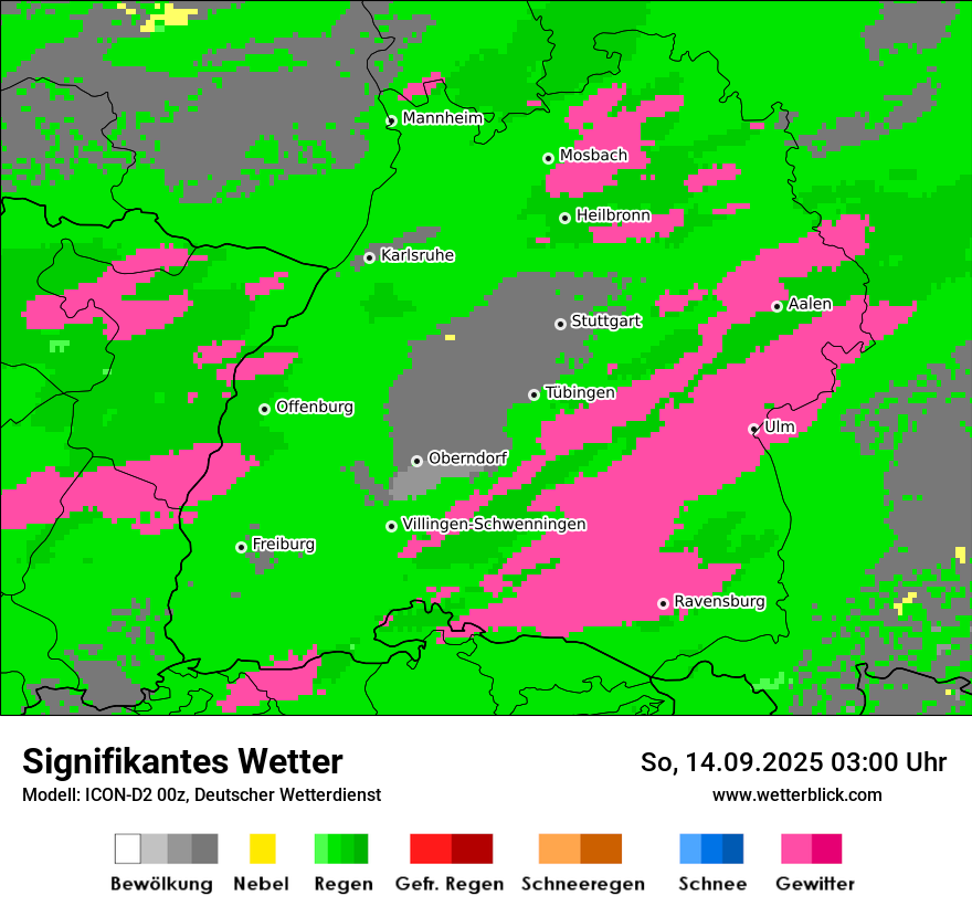 Modellkarten Signifikantes Wetter
