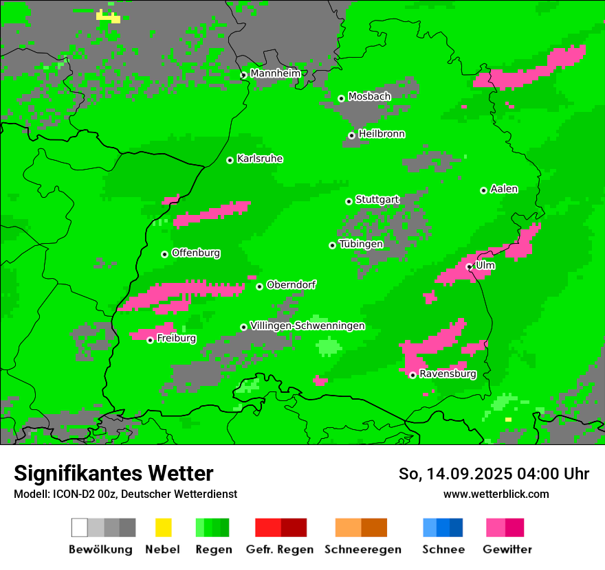 Modellkarten Signifikantes Wetter