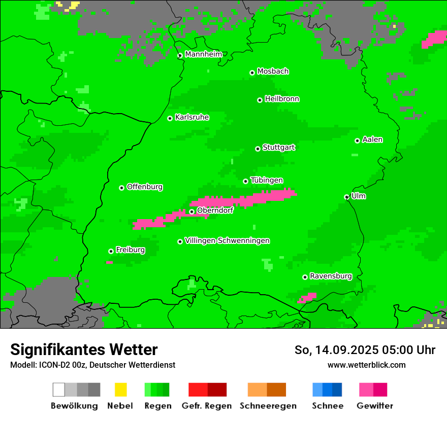 Modellkarten Signifikantes Wetter