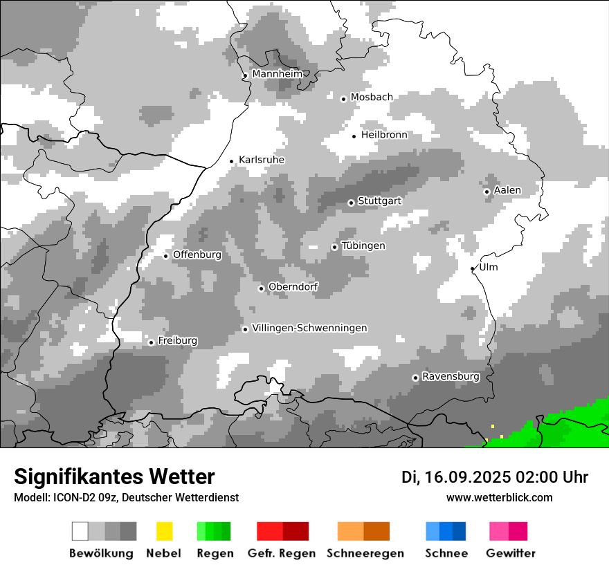 Modellkarten Signifikantes Wetter